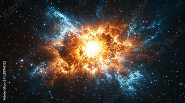 Obraz Fiery Stellar Explosion in Deep Space