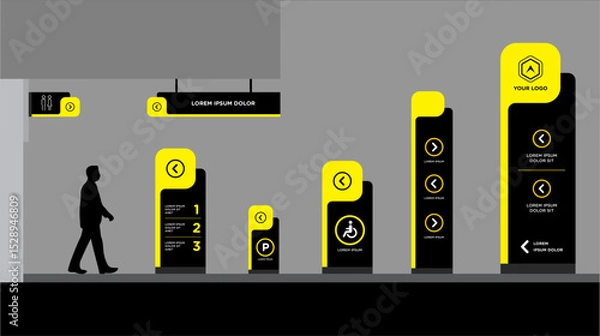 Obraz Exterior and interior signage template set corporate identity