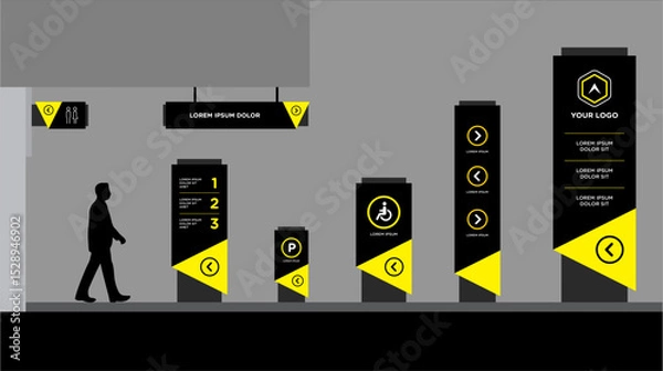 Obraz Exterior and interior signage template set corporate identity