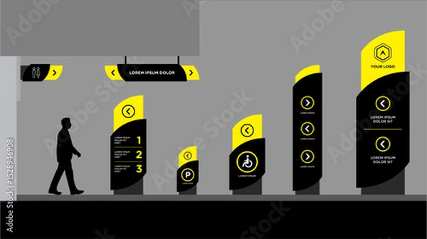 Obraz Exterior and interior signage template set corporate identity