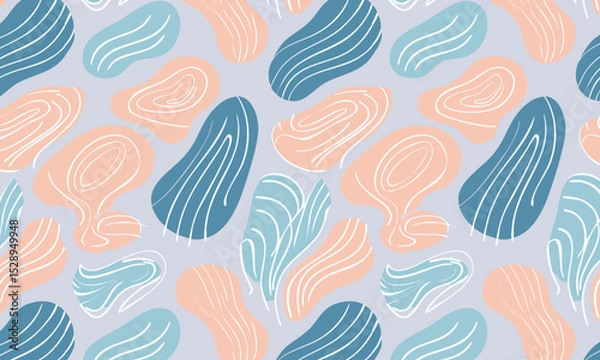 Fototapeta Fluid abstract seamless pattern with topographic organic shapes