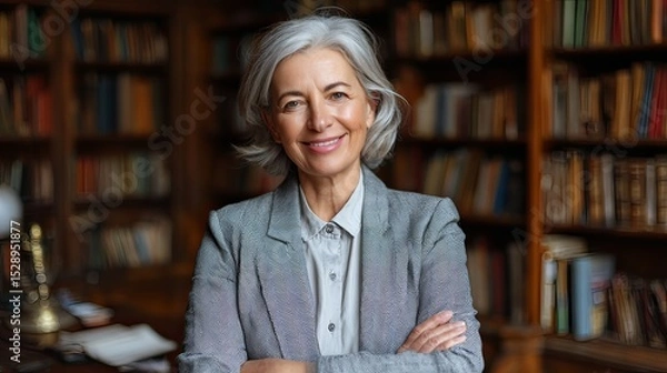 Fototapeta confident women reviewing project data by large office window 