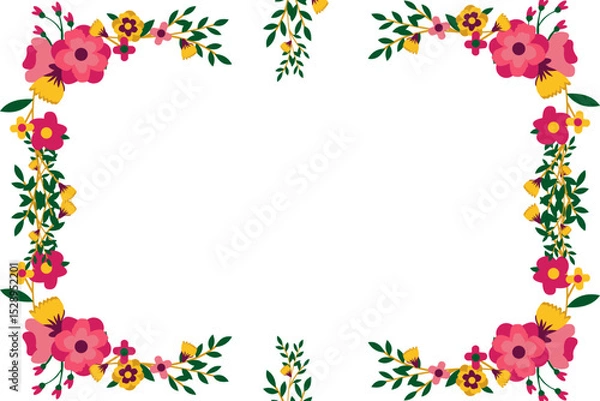 Fototapeta frame with flowers