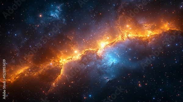 Obraz Galactic Nebula Filled with Vibrant Colors and Stars