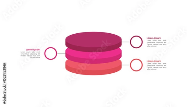 Fototapeta Stacked 3D layers Infographics Including 3 Layers