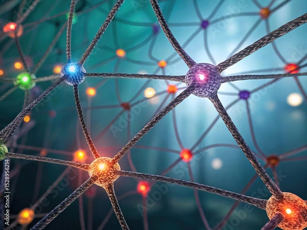 Fototapeta Artistic Neural Links Network 