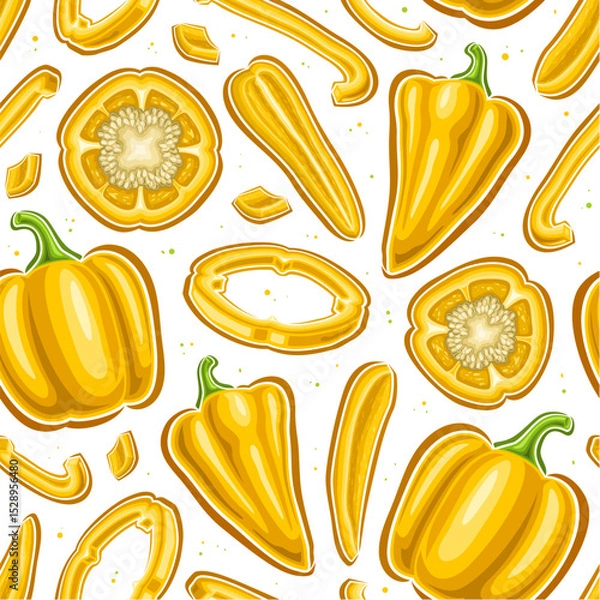 Obraz Vector Yellow Pepper Seamless Pattern