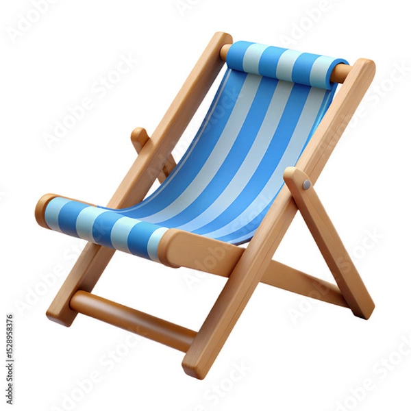 Fototapeta beach chair icon. 3d rendering isolated on transparent background. Cartoon plastic style