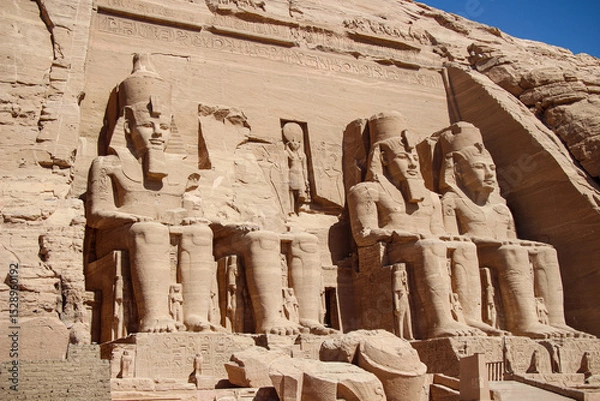 Fototapeta The Front of the Abu Simbel Temple, Aswan, Egypt, Africa
