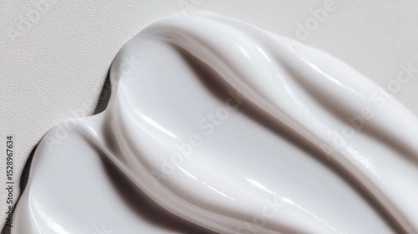 Fototapeta Macro view of smooth white skincare cream for beauty and self-care design