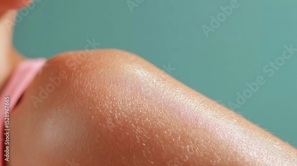 Fototapeta Radiant skin macro with light shimmer highlighting smooth texture