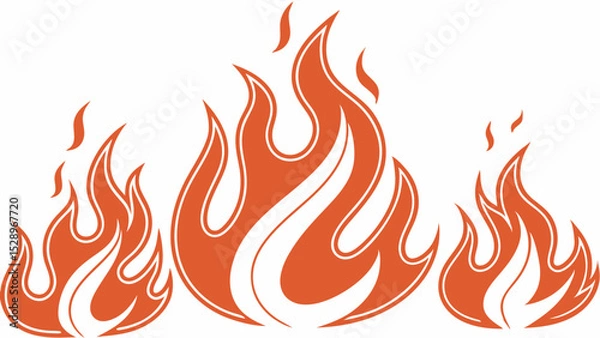 Obraz Three Stylized Fire Flames Design Elements