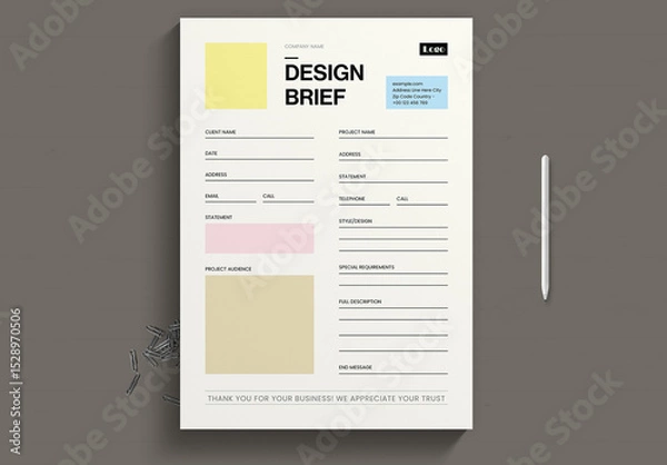 Obraz Professional Design Brief Template
