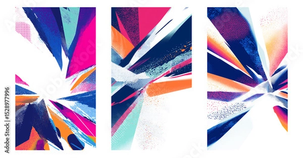 Fototapeta Vibrant abstract geometric design with dynamic color patterns