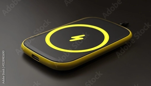 Fototapeta 3D wireless charging pad, designed for efficient and cable-free mobile device charging.