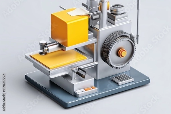 Fototapeta 3D rendering of a label maker, offering practical labeling solutions for organization