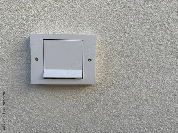 Fototapeta External socket outlet on a white plastered wall