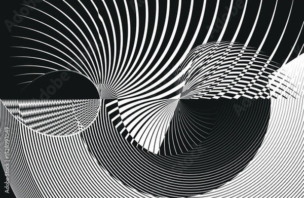 Fototapeta op art modern background, creative dynamic pattern, vector texture