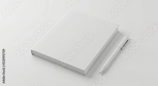 Obraz Blank Notebook and Pen Mockup Perfect for Design Presentations