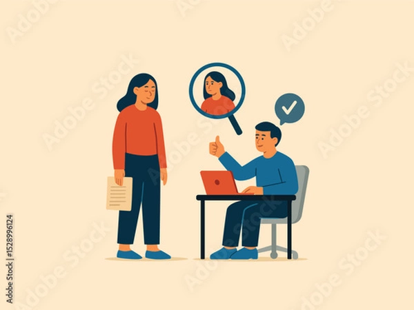 Fototapeta Smart Hiring Process and Candidate Selection Concept.