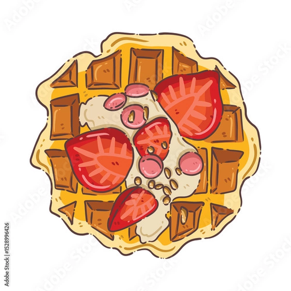 Obraz waffle illustration isolate