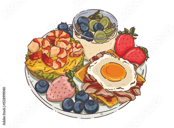 Obraz breakfast illustration