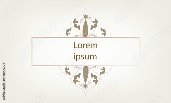 Fototapeta Minimalist Islamic Text Box with Eslimi Motifs – Vector Frame