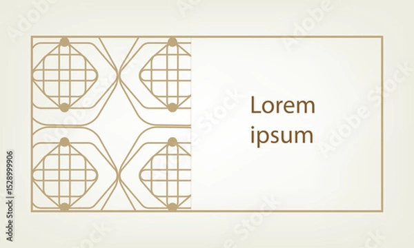 Fototapeta Minimalist Islamic Text Box with Eslimi Motifs – Vector Frame