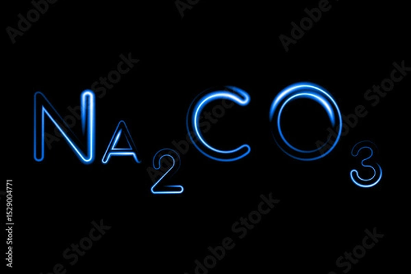 Obraz Vector isolated illustration of soda ash formula with neon effect.