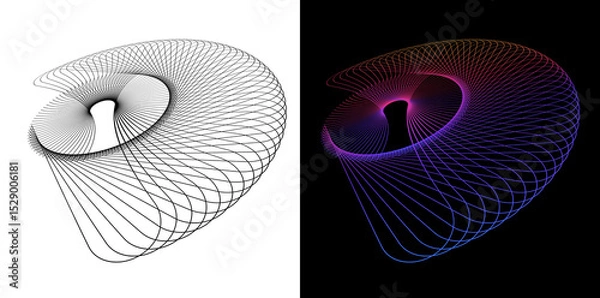 Obraz Design for Cosmetics, Skincare, Beauty, Spa, Wellness for Banner, Web-design, Brochure, package. Icon, Logo, and Background made of Circular Dots, Lines, and Spirals. Patterns Vector Illustration