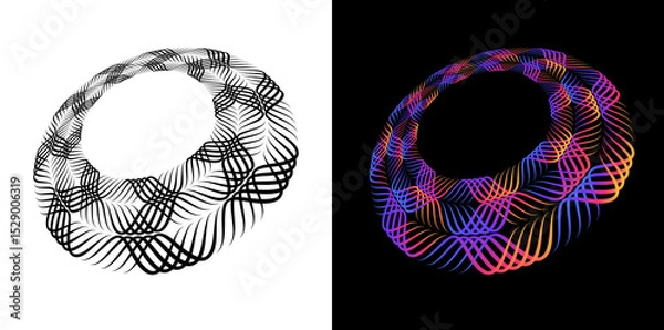 Obraz Design for Cosmetics, Skincare, Beauty, Spa, Wellness for Banner, Web-design, Brochure, package. Icon, Logo, and Background made of Circular Dots, Lines, and Spirals. Patterns Vector Illustration