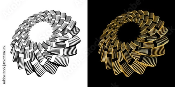 Obraz Design for Cosmetics, Skincare, Beauty, Spa, Wellness for Banner, Web-design, Brochure, package. Icon, Logo, and Background made of Circular Dots, Lines, and Spirals. Patterns Vector Illustration