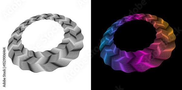 Obraz Design for Cosmetics, Skincare, Beauty, Spa, Wellness for Banner, Web-design, Brochure, package. Icon, Logo, and Background made of Circular Dots, Lines, and Spirals. Patterns Vector Illustration