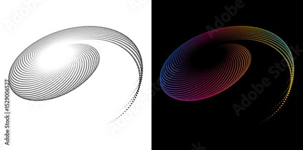 Obraz Design for Cosmetics, Skincare, Beauty, Spa, Wellness for Banner, Web-design, Brochure, package. Icon, Logo, and Background made of Circular Dots, Lines, and Spirals. Patterns Vector Illustration
