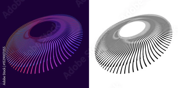 Obraz Design for Jewelry, Fashion, Wedding, Beauty, Textile Design for Web-design, Banner, Presentation. Icon, Logo, and Background made of Circular Dots, Lines, and Spirals. Branding Vector Illustration