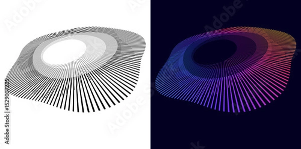 Obraz Design for Jewelry, Fashion, Wedding, Beauty, Textile Design for Web-design, Banner, Presentation. Icon, Logo, and Background made of Circular Dots, Lines, and Spirals. Branding Vector Illustration