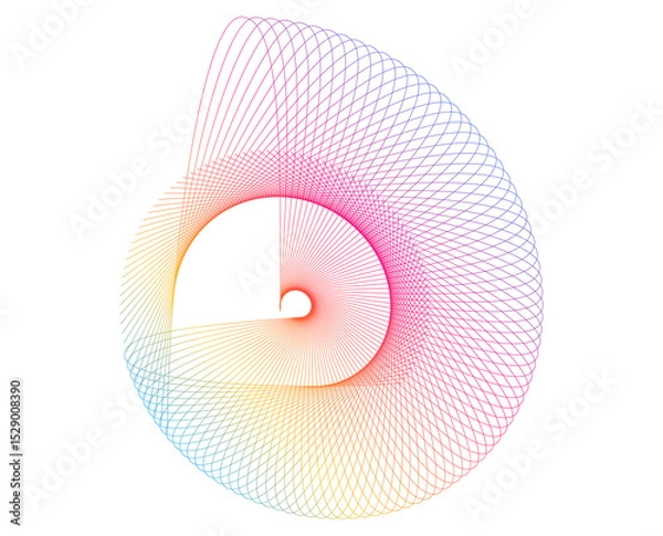 Obraz Tech, Interior, Fashion, and Textile Design. Background Dynamic Geometric Shape with Flowing Lines. Abstract Gradient Wireframe Loop. Futuristic Digital Art for Branding Modern Aesthetic. JPG 