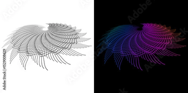 Obraz Design for Textile Design, Flowing Lines, Fashion, Home Decor, Interior for Web-design, Banner, Presentation, package. Icon, Logo, and Background made of Circular Dots, Lines, and Spiral. Branding JPG
