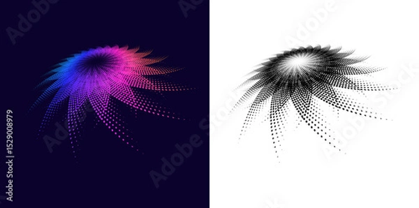 Obraz Design for Textile Design, Flowing Lines, Fashion, Home Decor, Interior for Web-design, Banner, Presentation, package. Icon, Logo, and Background made of Circular Dots, Lines, and Spiral. Branding JPG