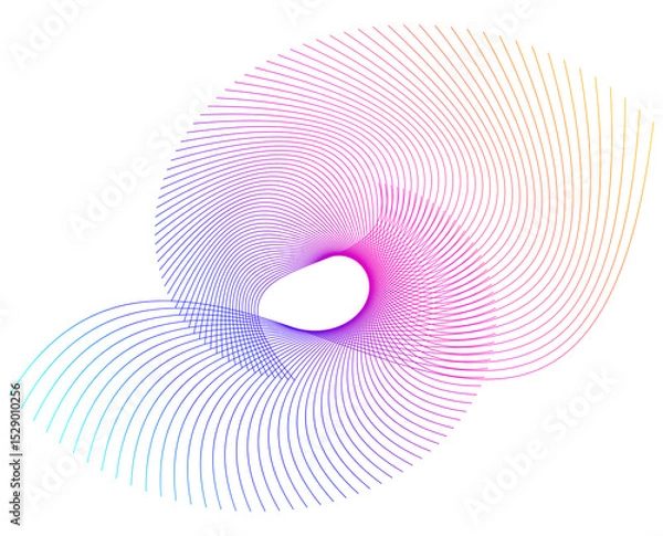 Obraz Tech, Interior, Fashion, and Textile Design Background. Dynamic Geometric Shape with Flowing Lines. Abstract Gradient Wireframe Loop. Futuristic Digital Art for Branding Modern Aesthetic  JPG