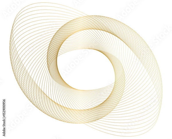 Obraz Tech, Interior, Fashion, and Textile Design, Jewelry Background. Dynamic Geometric Shape with Flowing Lines. Abstract Gradient Wireframe Loop. Futuristic Digital Art for Branding,  Modern Aesthetic
