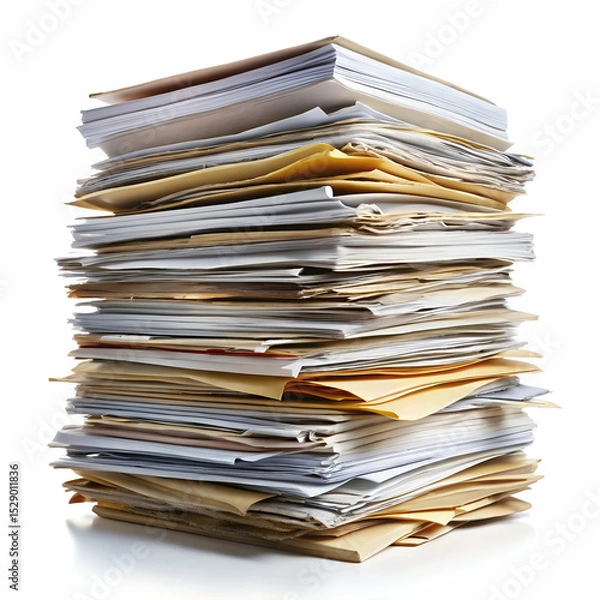 Fototapeta Massive stack of papers documents and files