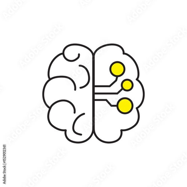 Obraz AI brain chip icon - artificial intelligence neural tech symbol