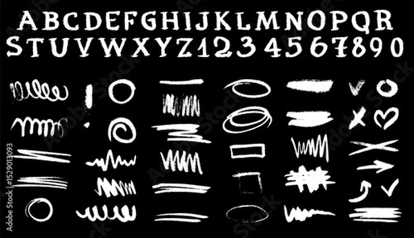 Obraz Crayon Typeface and Underline Elements