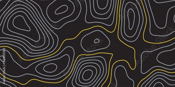 Obraz Luxury gold and grey abstract line art background vector. Mountain topographic terrain map background with gold lines texture. Design illustration for wall art, fabric, packaging, banner, wallpaper.