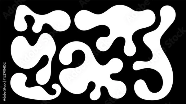 Obraz Organic shapes create an abstract composition in contrasting black and white design