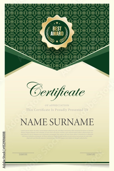 Obraz green theme certificate design, modern, luxury.