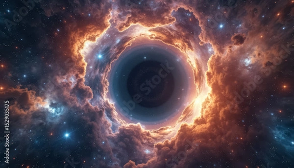 Fototapeta Space background with stardust and shining stars. Realistic cosmos and color nebula. Colorful galaxy