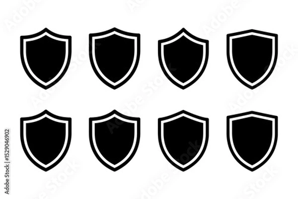 Fototapeta Collection of shield icons security and protection