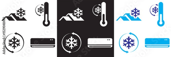 Fototapeta Air conditioning  icon.  Vector for Air conditioner, fan, wind, cooling  air cleaner, climate control etc. Vector for websites, mobile interfaces, presentations, banner, visual branding etc. EPS 10